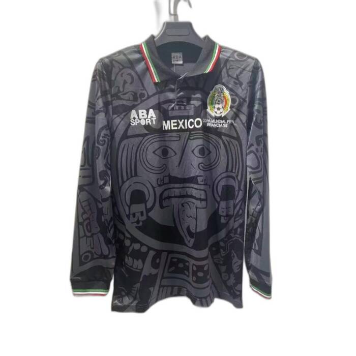 World Cup 98 Mexico Jersey Away kit black 1998 retro reissue free shipping - 图片 3